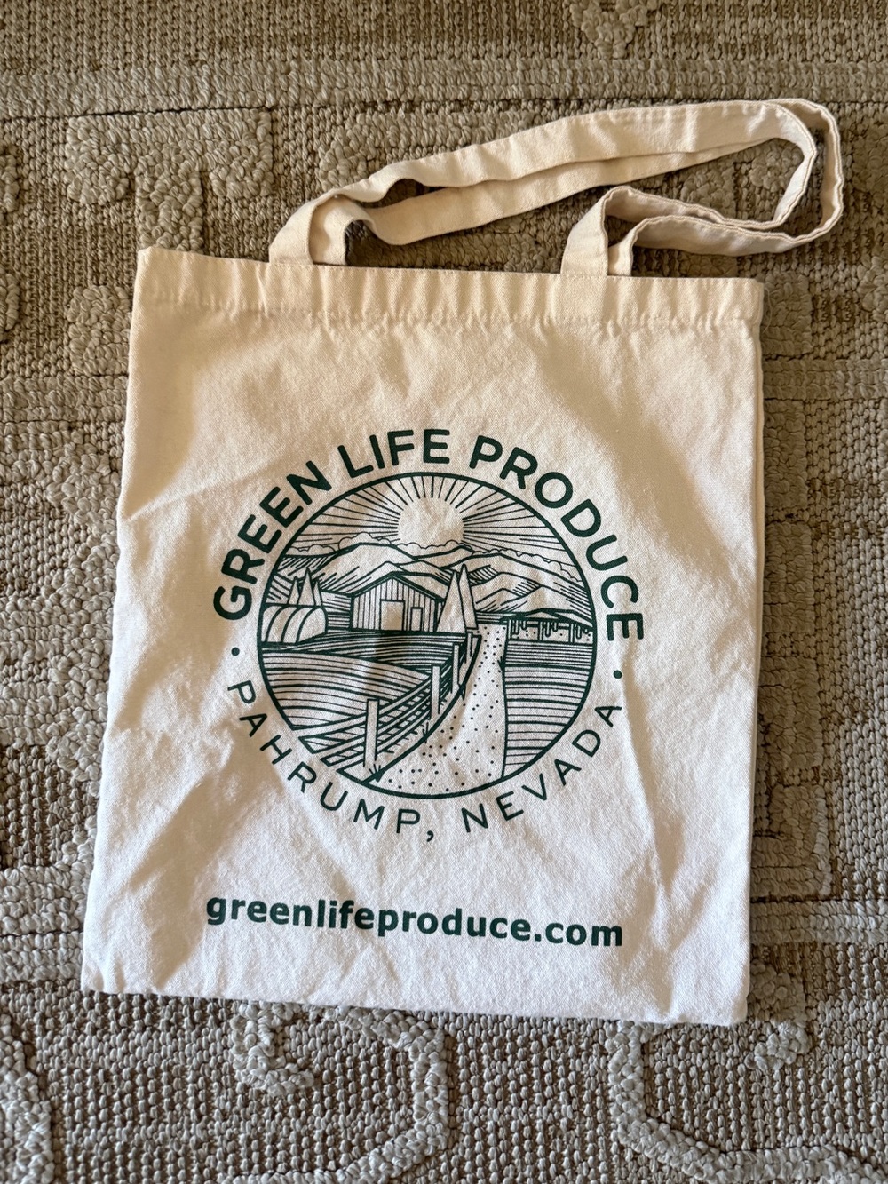 Vintage Natural cotton Canvas Tote Bag green life produce shopping bag